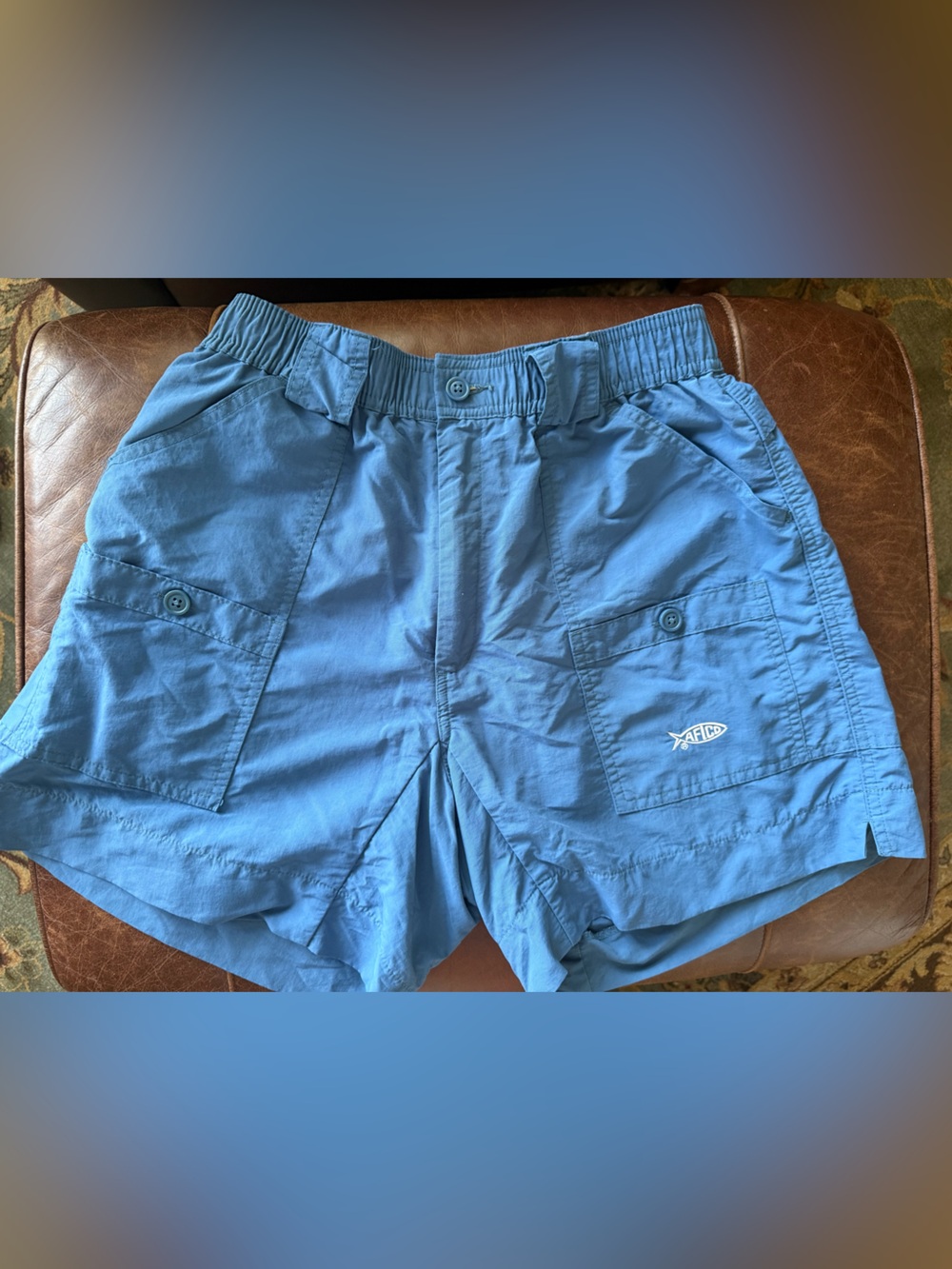 AFTCO Blue Original Fishing Shorts Size 30